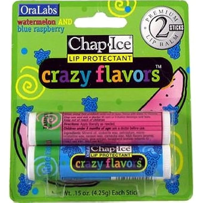 Chap Ice CHAPICE CRAZY FLAVORS LIP BALM WATERMELON AND BLUE RASPBERRY 2 STICKS - Image 2
